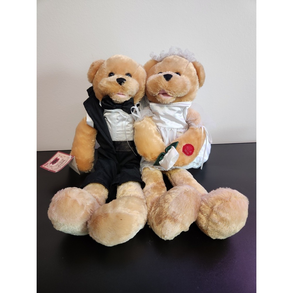 Vtg Chantilly Lane Bride & Groom Bear Sings "Love & Marriage" Animated Works